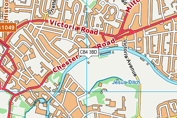 CB4 3BD map - OS VectorMap District (Ordnance Survey)