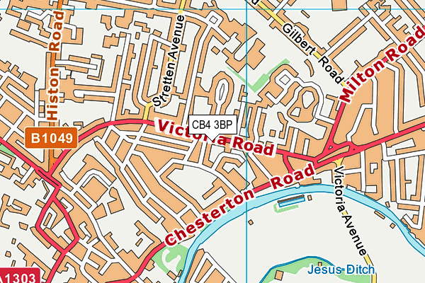 CB4 3BP map - OS VectorMap District (Ordnance Survey)