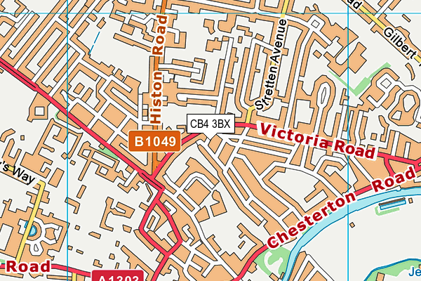 CB4 3BX map - OS VectorMap District (Ordnance Survey)