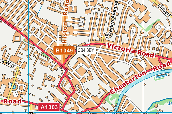 CB4 3BY map - OS VectorMap District (Ordnance Survey)