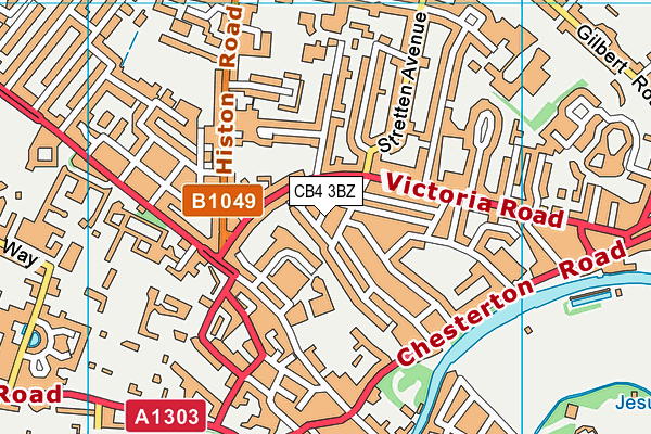 CB4 3BZ map - OS VectorMap District (Ordnance Survey)