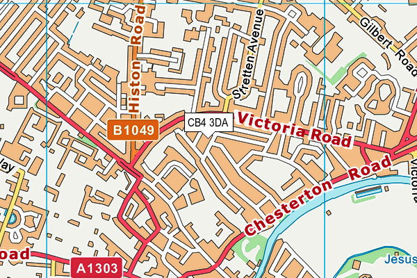 CB4 3DA map - OS VectorMap District (Ordnance Survey)