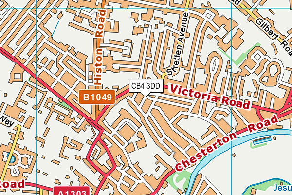 CB4 3DD map - OS VectorMap District (Ordnance Survey)