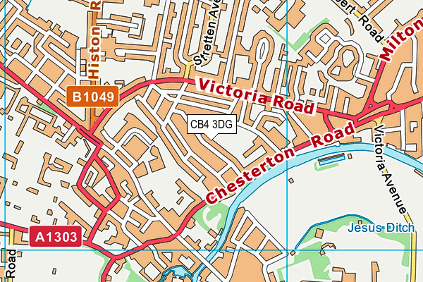 CB4 3DG map - OS VectorMap District (Ordnance Survey)