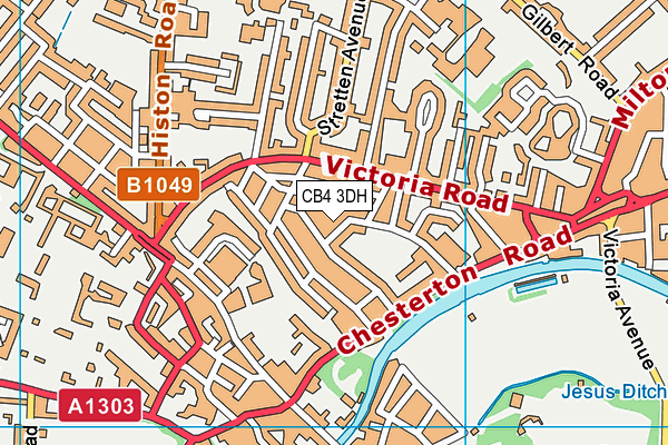 CB4 3DH map - OS VectorMap District (Ordnance Survey)