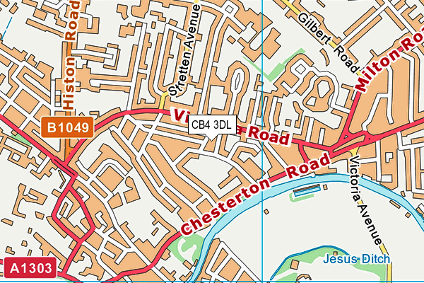 CB4 3DL map - OS VectorMap District (Ordnance Survey)