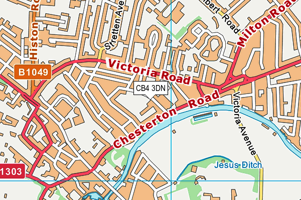 CB4 3DN map - OS VectorMap District (Ordnance Survey)