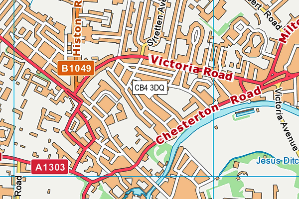 CB4 3DQ map - OS VectorMap District (Ordnance Survey)