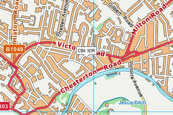 CB4 3DR map - OS VectorMap District (Ordnance Survey)
