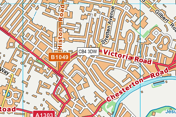 CB4 3DW map - OS VectorMap District (Ordnance Survey)