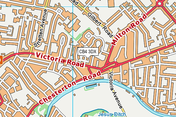 CB4 3DX map - OS VectorMap District (Ordnance Survey)