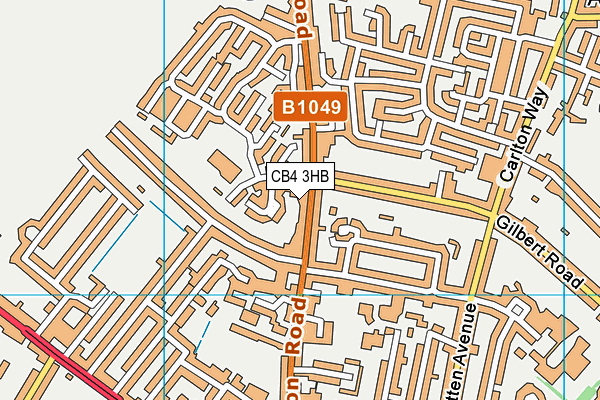 CB4 3HB map - OS VectorMap District (Ordnance Survey)