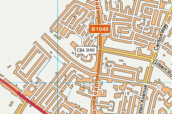 CB4 3HW map - OS VectorMap District (Ordnance Survey)
