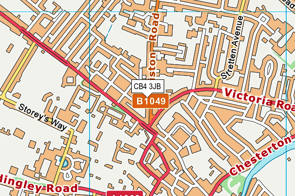 CB4 3JB map - OS VectorMap District (Ordnance Survey)