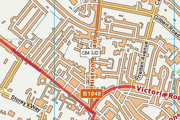 CB4 3JD map - OS VectorMap District (Ordnance Survey)