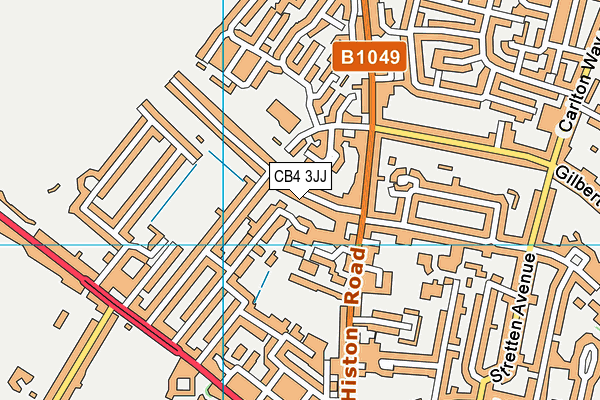CB4 3JJ map - OS VectorMap District (Ordnance Survey)