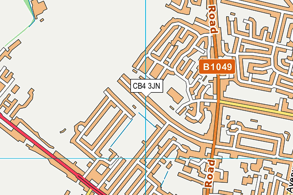 CB4 3JN map - OS VectorMap District (Ordnance Survey)