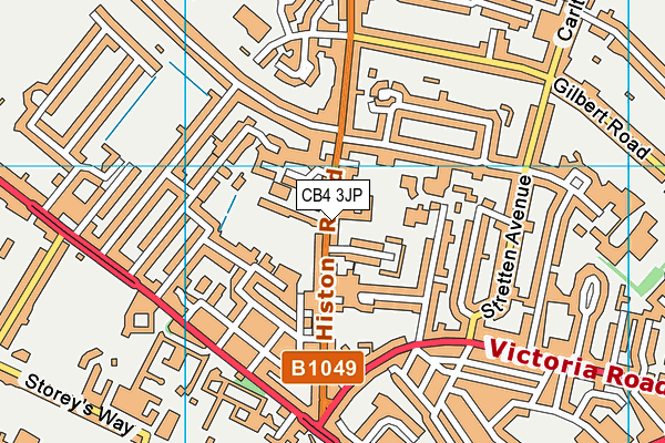 CB4 3JP map - OS VectorMap District (Ordnance Survey)