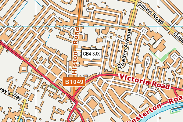 CB4 3JX map - OS VectorMap District (Ordnance Survey)