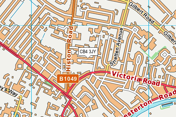 CB4 3JY map - OS VectorMap District (Ordnance Survey)