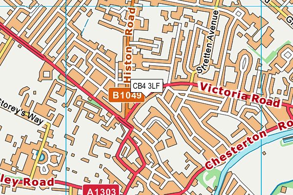 CB4 3LF map - OS VectorMap District (Ordnance Survey)