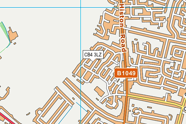 CB4 3LZ map - OS VectorMap District (Ordnance Survey)