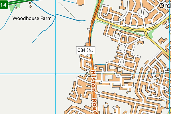 CB4 3NJ map - OS VectorMap District (Ordnance Survey)