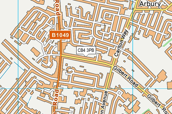 CB4 3PB map - OS VectorMap District (Ordnance Survey)