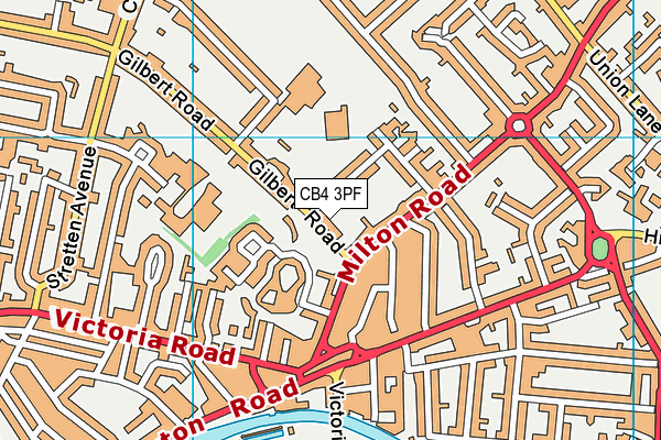 CB4 3PF map - OS VectorMap District (Ordnance Survey)