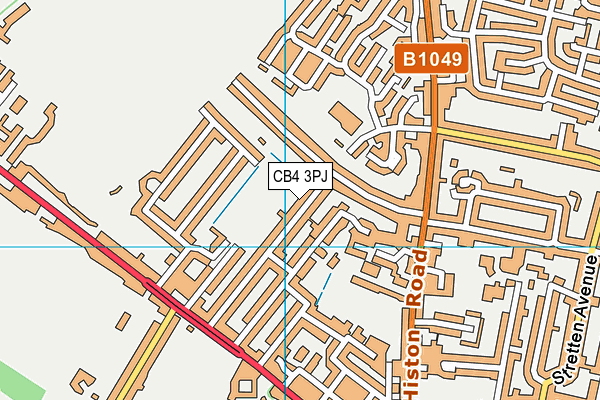 Fitzwilliam College Sports Ground map (CB4 3PJ) - OS VectorMap District (Ordnance Survey)