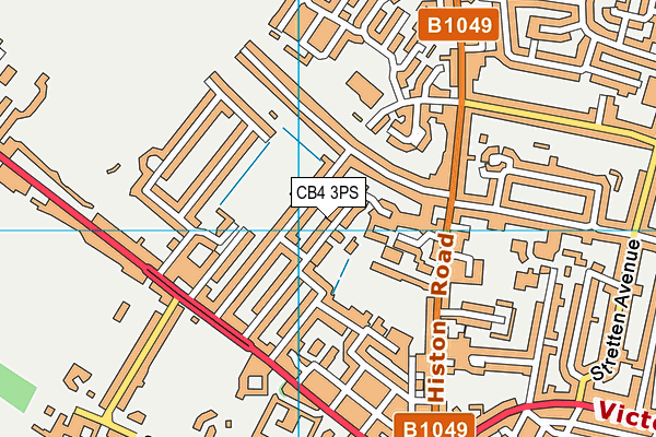CB4 3PS map - OS VectorMap District (Ordnance Survey)