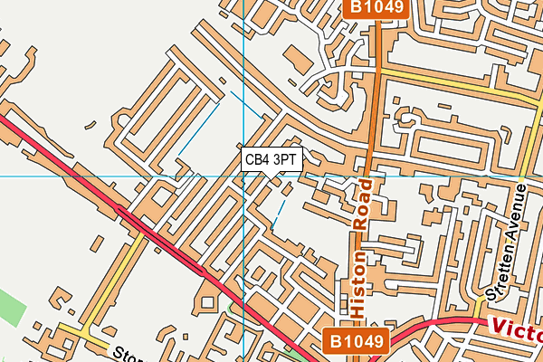CB4 3PT map - OS VectorMap District (Ordnance Survey)