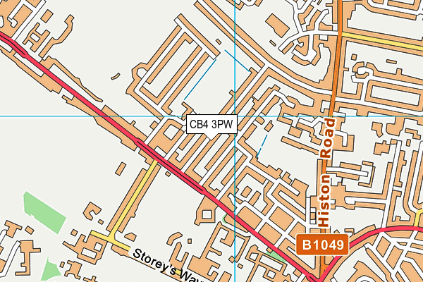 CB4 3PW map - OS VectorMap District (Ordnance Survey)
