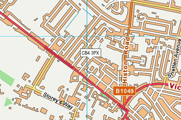 CB4 3PX map - OS VectorMap District (Ordnance Survey)