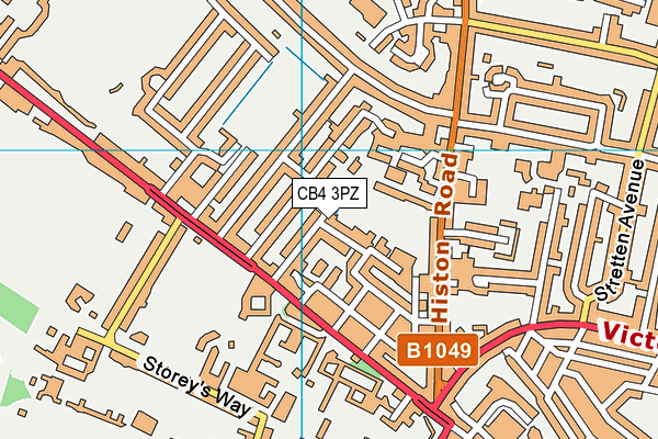 CB4 3PZ map - OS VectorMap District (Ordnance Survey)
