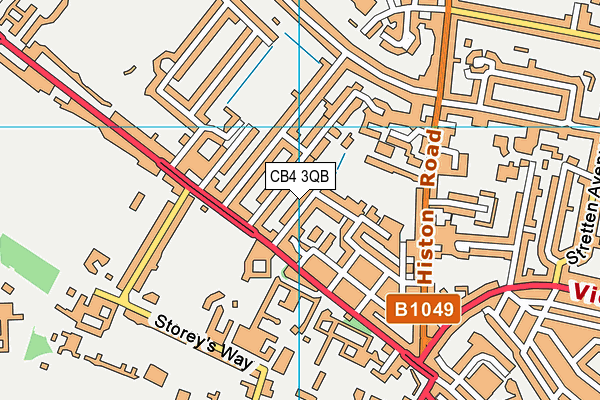 CB4 3QB map - OS VectorMap District (Ordnance Survey)