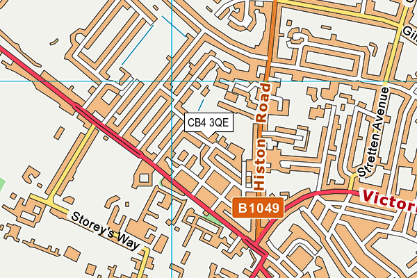 CB4 3QE map - OS VectorMap District (Ordnance Survey)