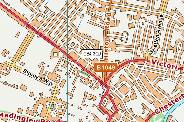 CB4 3QJ map - OS VectorMap District (Ordnance Survey)