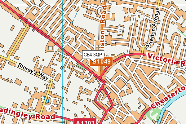 CB4 3QP map - OS VectorMap District (Ordnance Survey)