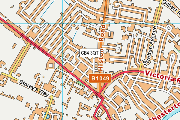 CB4 3QT map - OS VectorMap District (Ordnance Survey)