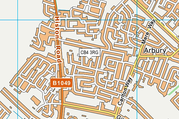 CB4 3RG map - OS VectorMap District (Ordnance Survey)