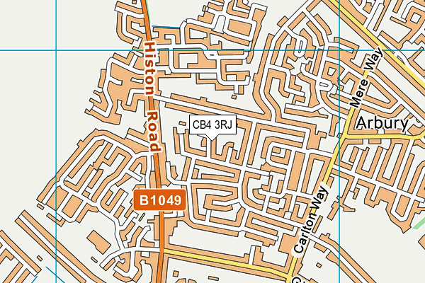 CB4 3RJ map - OS VectorMap District (Ordnance Survey)