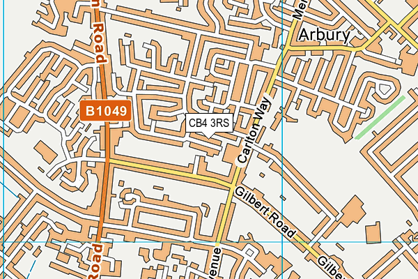CB4 3RS map - OS VectorMap District (Ordnance Survey)