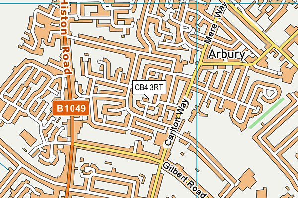 CB4 3RT map - OS VectorMap District (Ordnance Survey)