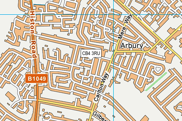 CB4 3RU map - OS VectorMap District (Ordnance Survey)