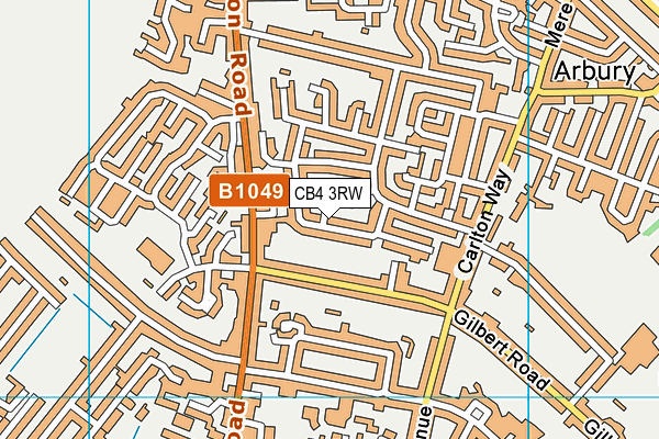 CB4 3RW map - OS VectorMap District (Ordnance Survey)