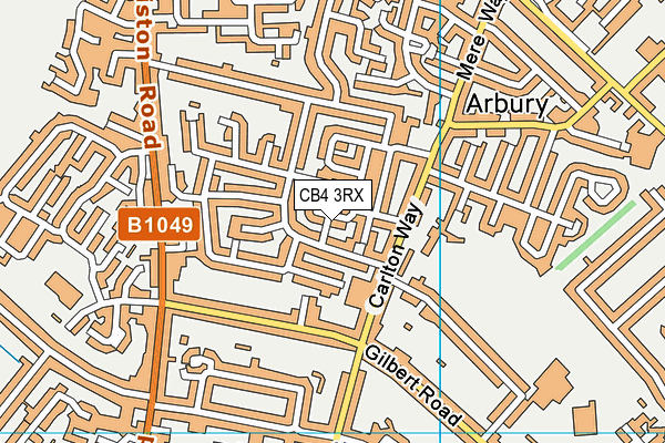 CB4 3RX map - OS VectorMap District (Ordnance Survey)