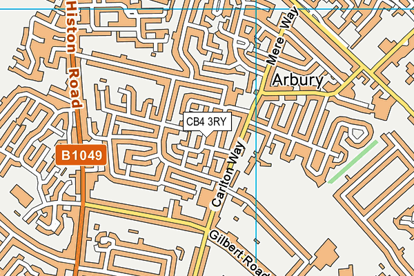 CB4 3RY map - OS VectorMap District (Ordnance Survey)