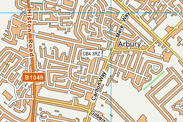 CB4 3RZ map - OS VectorMap District (Ordnance Survey)