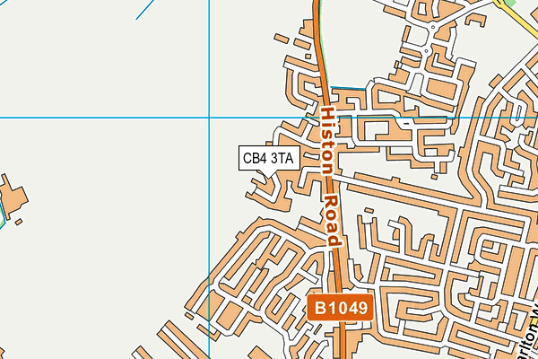 CB4 3TA map - OS VectorMap District (Ordnance Survey)
